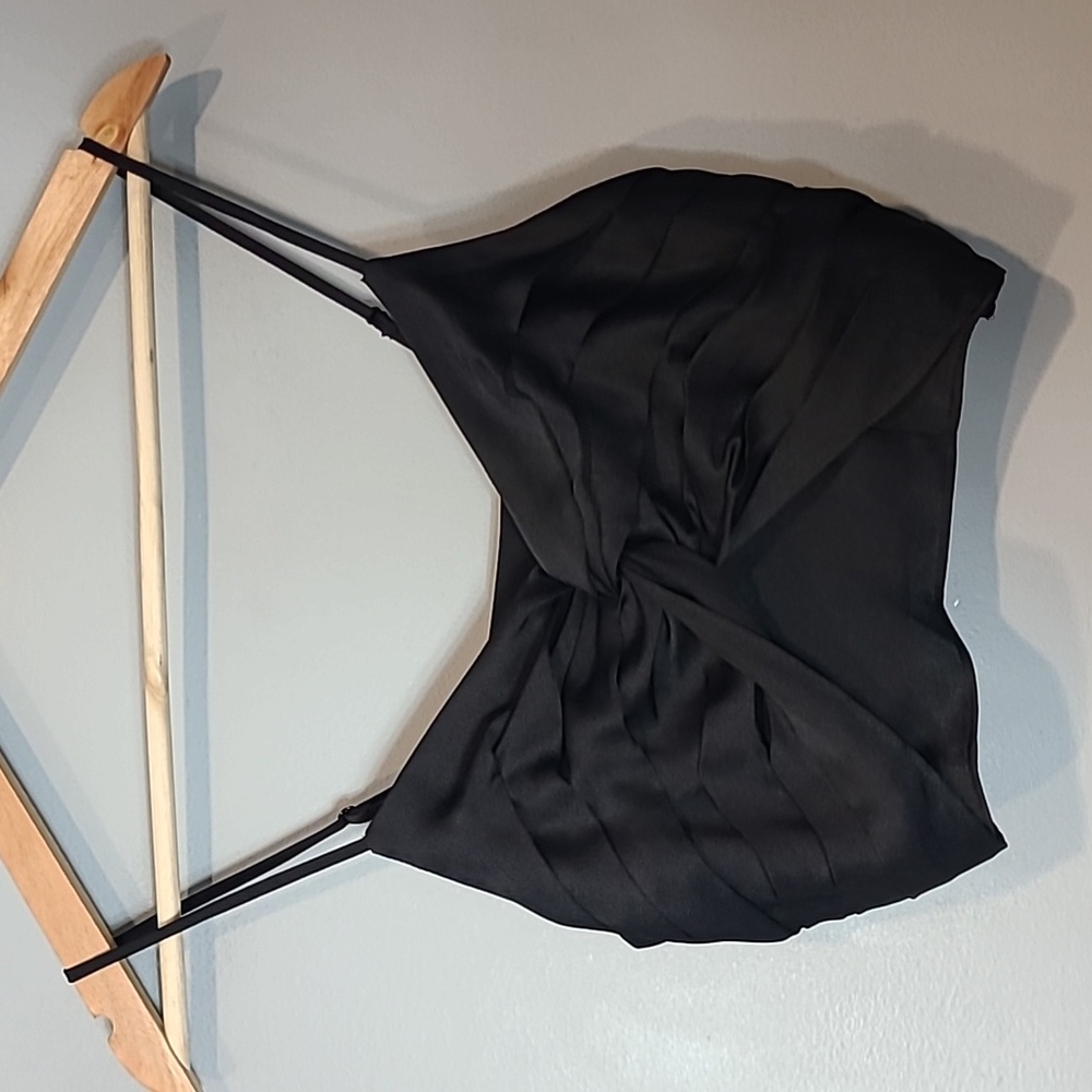 Express Black Crop Tank Top Satin Size‎ XS